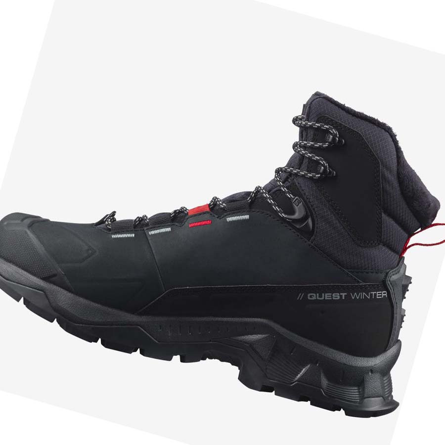 Salomon QUEST WINTER THINSULATE™ CLIMASALOMON™ WATERPROOF Vinterkängor Dam Svarta | SE1017PJJ