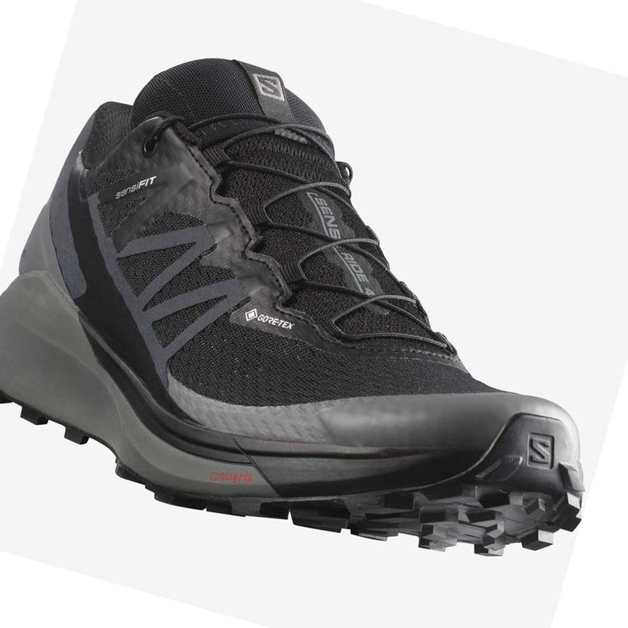 Salomon SENSE RIDE 4 GORE-TEX INVISIBLE FIT Trail löparskor Herr Svarta Svarta | SE107PJJ