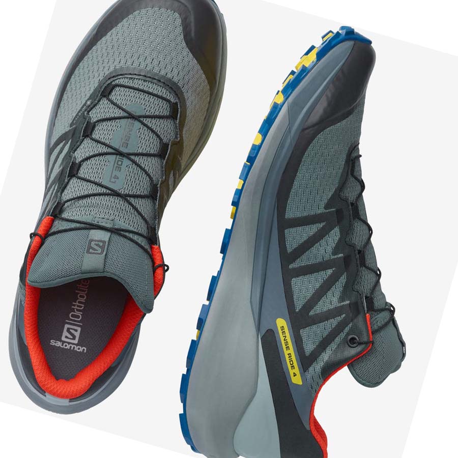 Salomon SENSE RIDE 4 GORE-TEX INVISIBLE FIT Trail löparskor Herr Olivgröna | SE108OKI