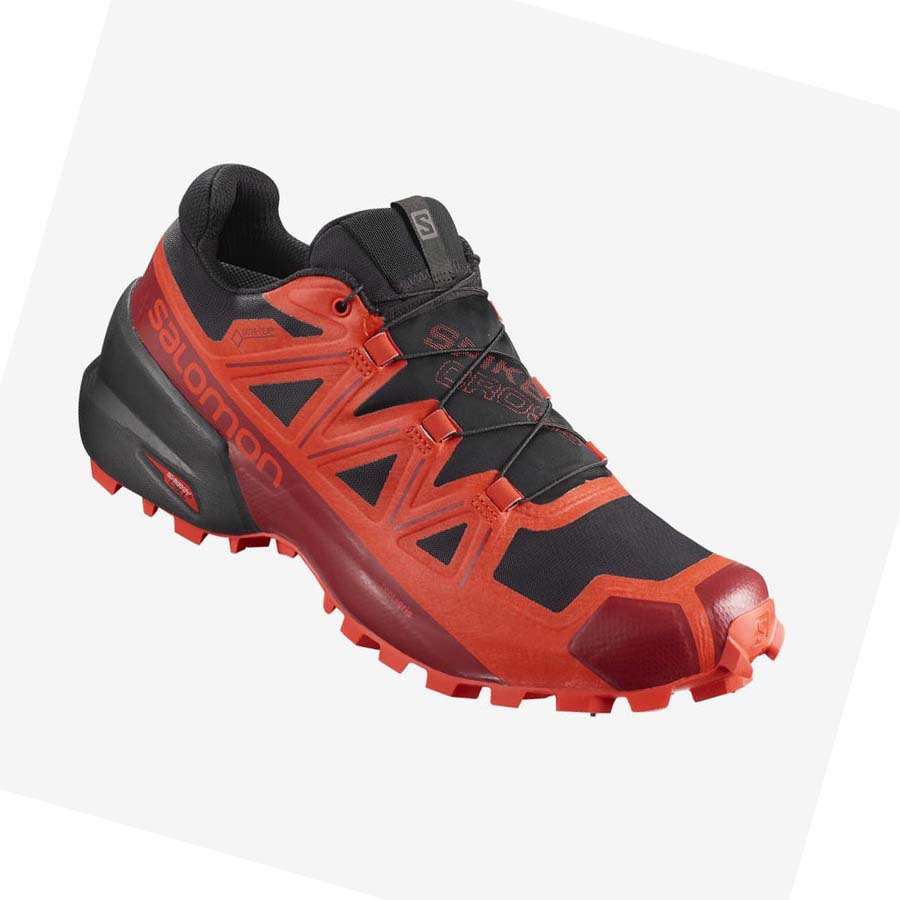 Salomon SPIKECROSS 5 GORE-TEX Trail löparskor Dam Svarta Röda | SE854JPQ