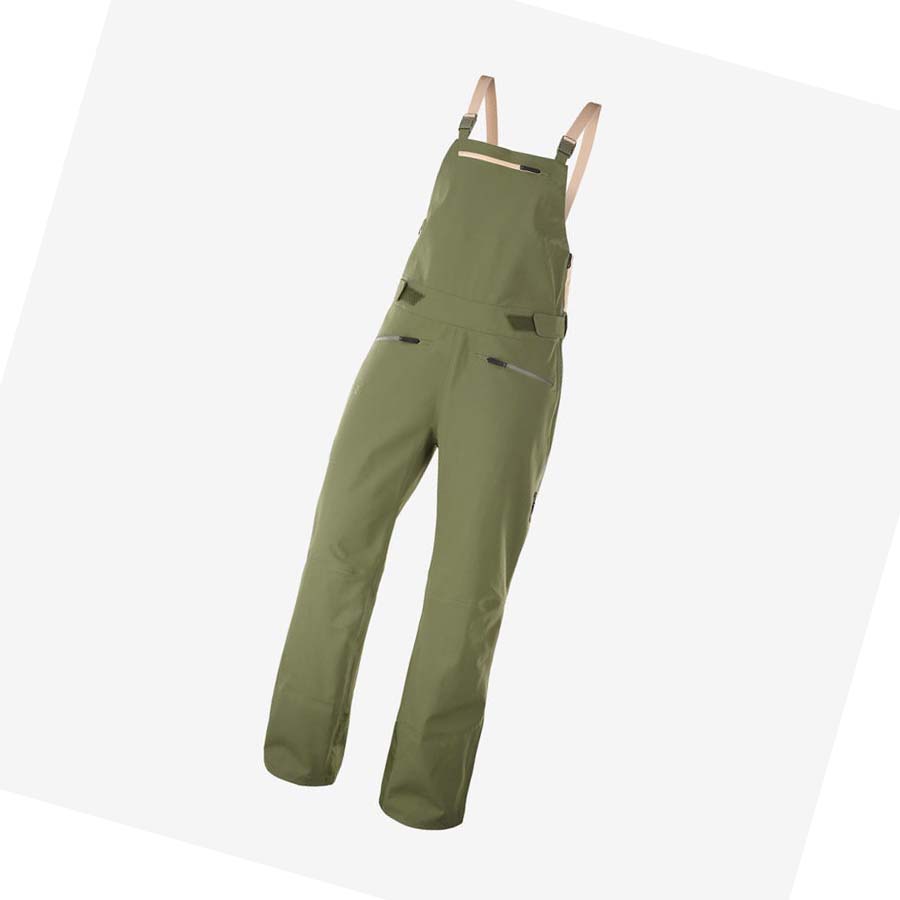 Salomon STANCE 3L BIB Skidbyxor Dam Olivgröna | SE1292XYU