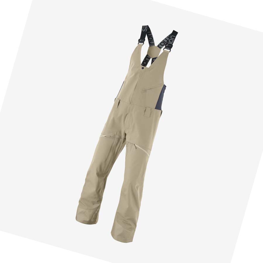 Salomon STANCE 3L BIB Skidbyxor Herr Beige | SE498OKI