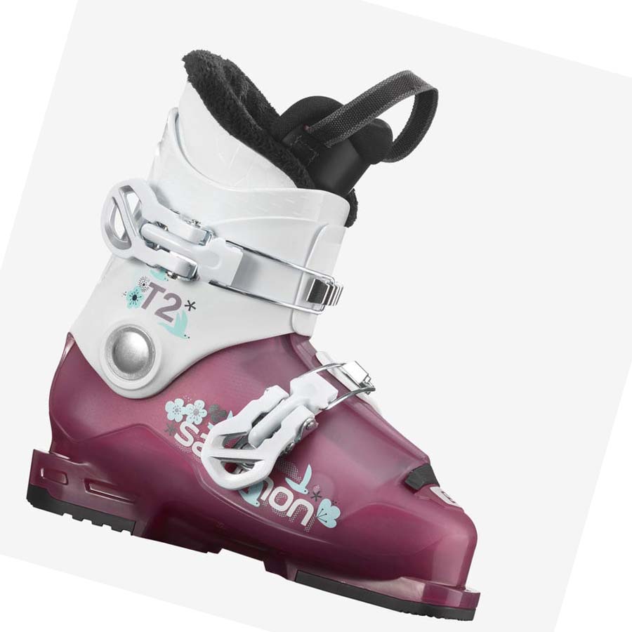 Salomon T2 RT GIRLY Pjäxor Barn Lila Vita | SE1613QMA