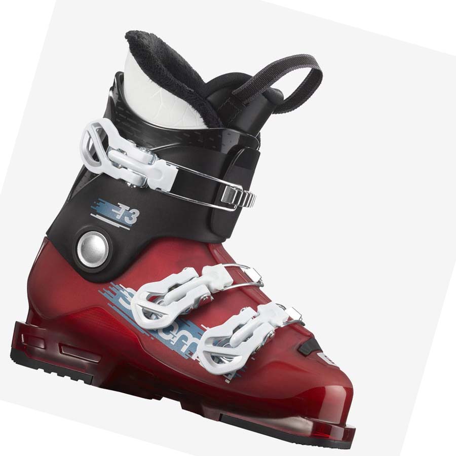 Salomon T3 RT Pjäxor Barn Svarta Röda Vita | SE1618YXF