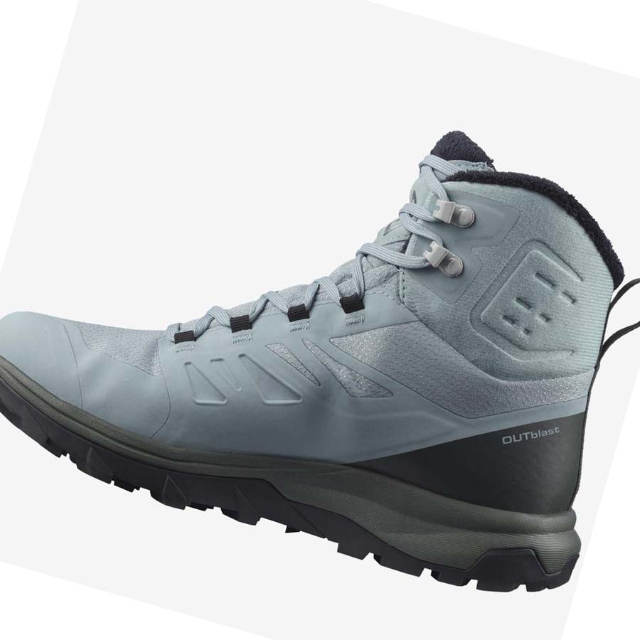 Salomon WoOUTBLAST THINSULATE™ CLIMASALOMON™ WATERPROOF Vandringsskor Dam Blå | SE779FDN