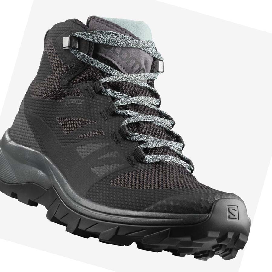 Salomon WoOUTLINE MID GORE-TEX Vandringsskor Dam Marinblå | SE834AHK