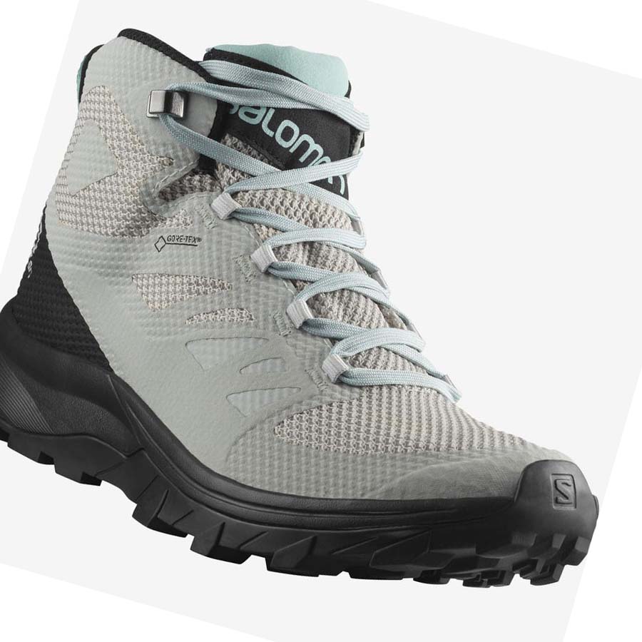 Salomon WoOUTLINE MID GORE-TEX Vandringsskor Dam Beige | SE836OKI