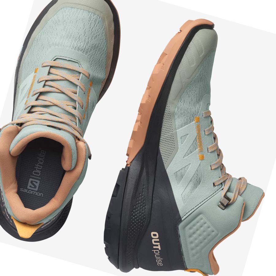 Salomon WoOUTPULSE MID GORE-TEX Vandringsskor Dam Mintgröna | SE840TCE