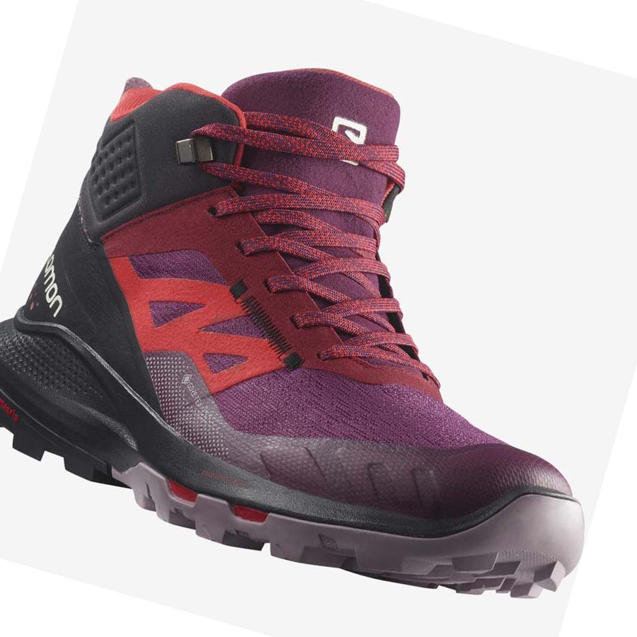 Salomon WoOUTPULSE MID GORE-TEX Vandringsskor Dam Lila | SE841RVD