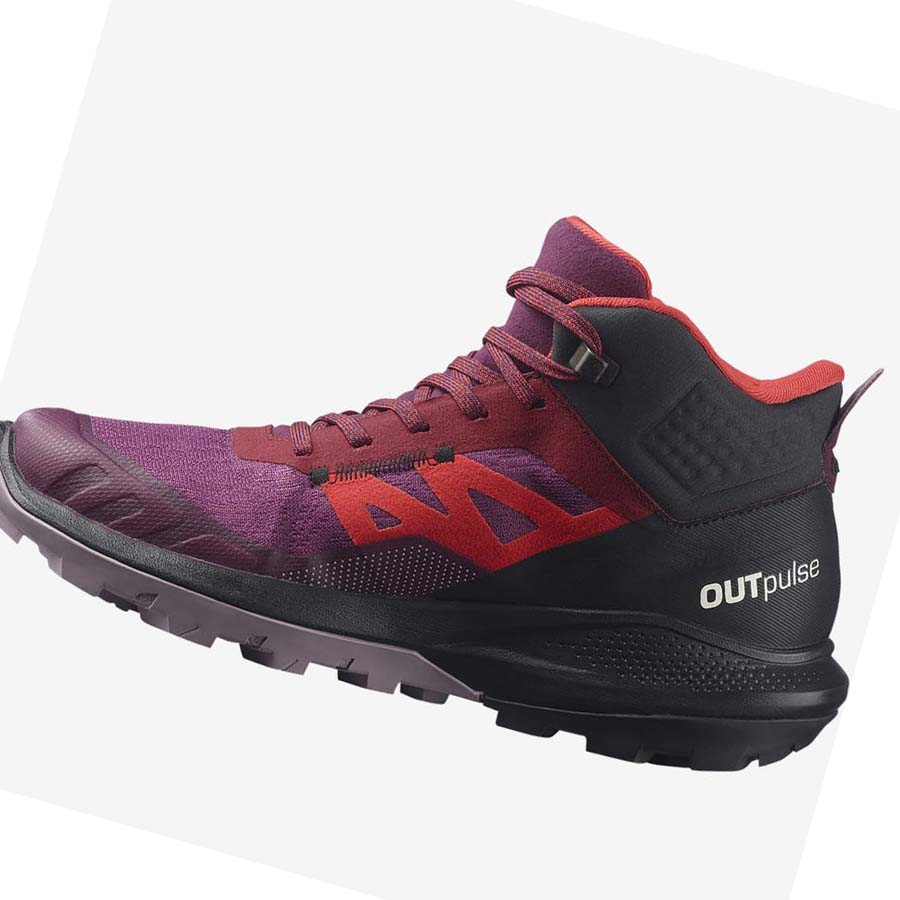 Salomon WoOUTPULSE MID GORE-TEX Vandringsskor Dam Lila | SE841RVD