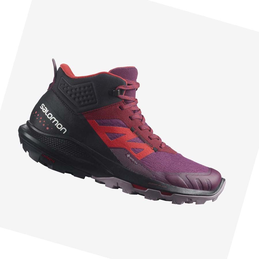 Salomon WoOUTPULSE MID GORE-TEX Vandringsskor Dam Lila | SE841RVD