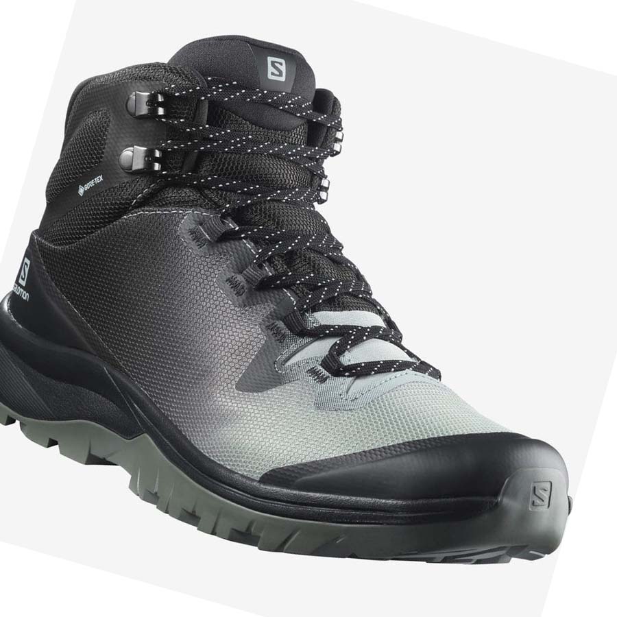 Salomon WoVAYA MID GORE-TEX Vandringsskor Dam Svarta Vita | SE825ZUT