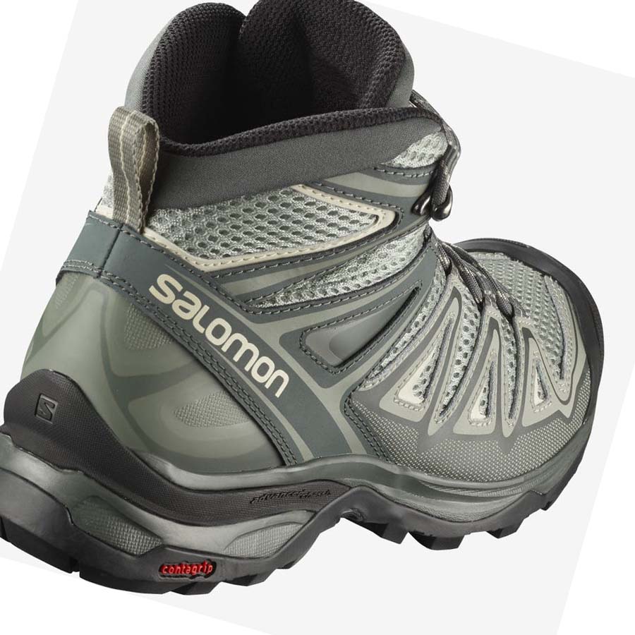 Salomon WoX ULTRA MID 3 AERO Vandringsskor Dam Grå Bruna | SE795BEX