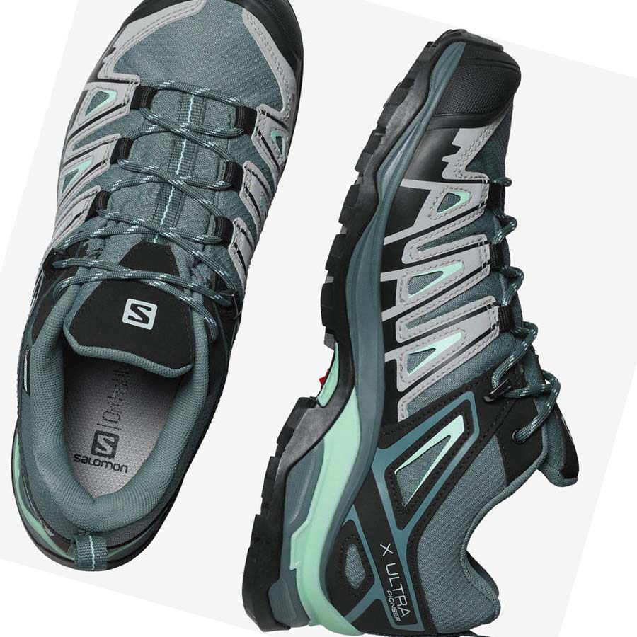 Salomon WoX ULTRA PIONEER CLIMASALOMON™ WATERPROOF Vandringsskor Dam Gröna | SE832DFM