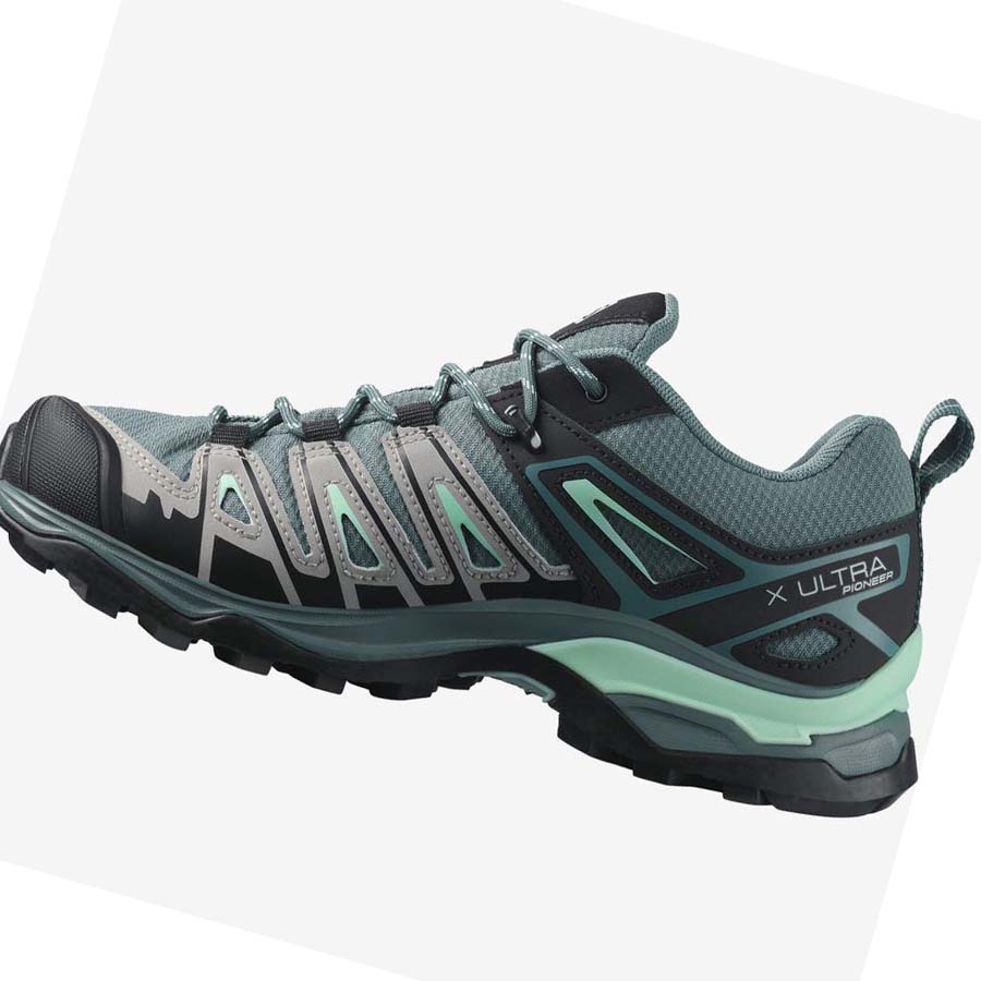 Salomon WoX ULTRA PIONEER CLIMASALOMON™ WATERPROOF Vandringsskor Dam Gröna | SE832DFM