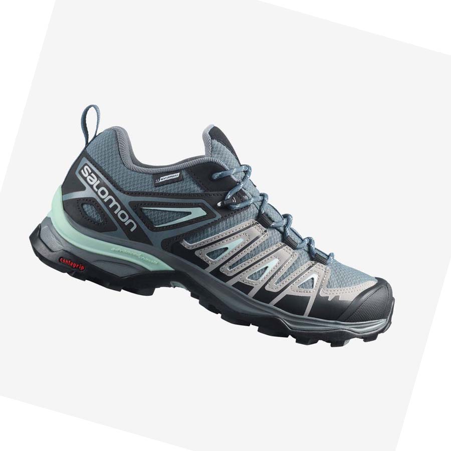 Salomon WoX ULTRA PIONEER CLIMASALOMON™ WATERPROOF Vandringsskor Dam Gröna | SE832DFM