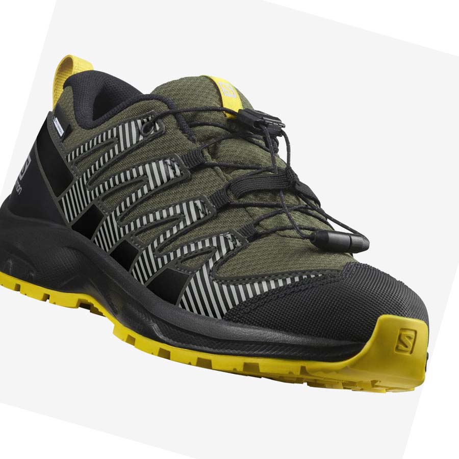 Salomon XA PRO V8 CLIMASALOMON™ WATERPROOF Trail löparskor Barn Olivgröna | SE1604KOR