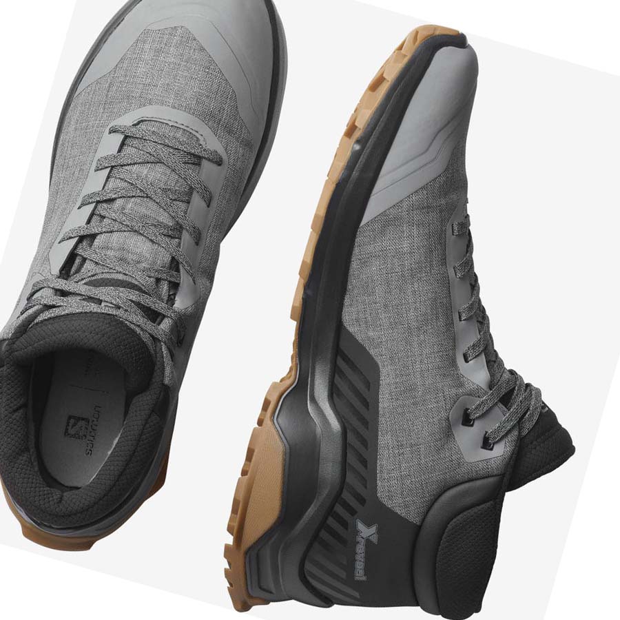 Salomon X REVEAL CHUKKA CLIMASALOMON™ WATERPROOF Vinterkängor Herr Grå | SE248NWY