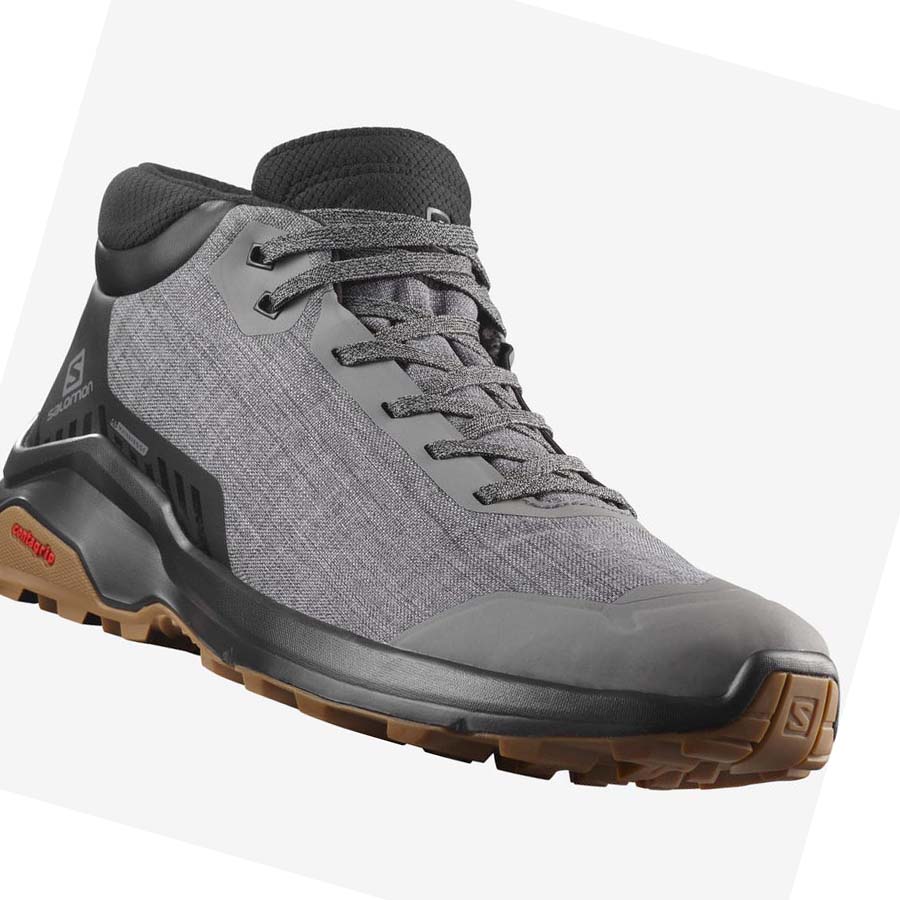 Salomon X REVEAL CHUKKA CLIMASALOMON™ WATERPROOF Vinterkängor Herr Grå | SE248NWY