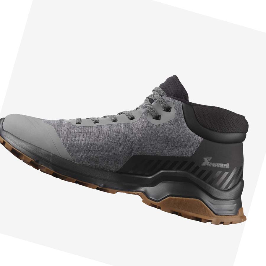 Salomon X REVEAL CHUKKA CLIMASALOMON™ WATERPROOF Vinterkängor Herr Grå | SE248NWY