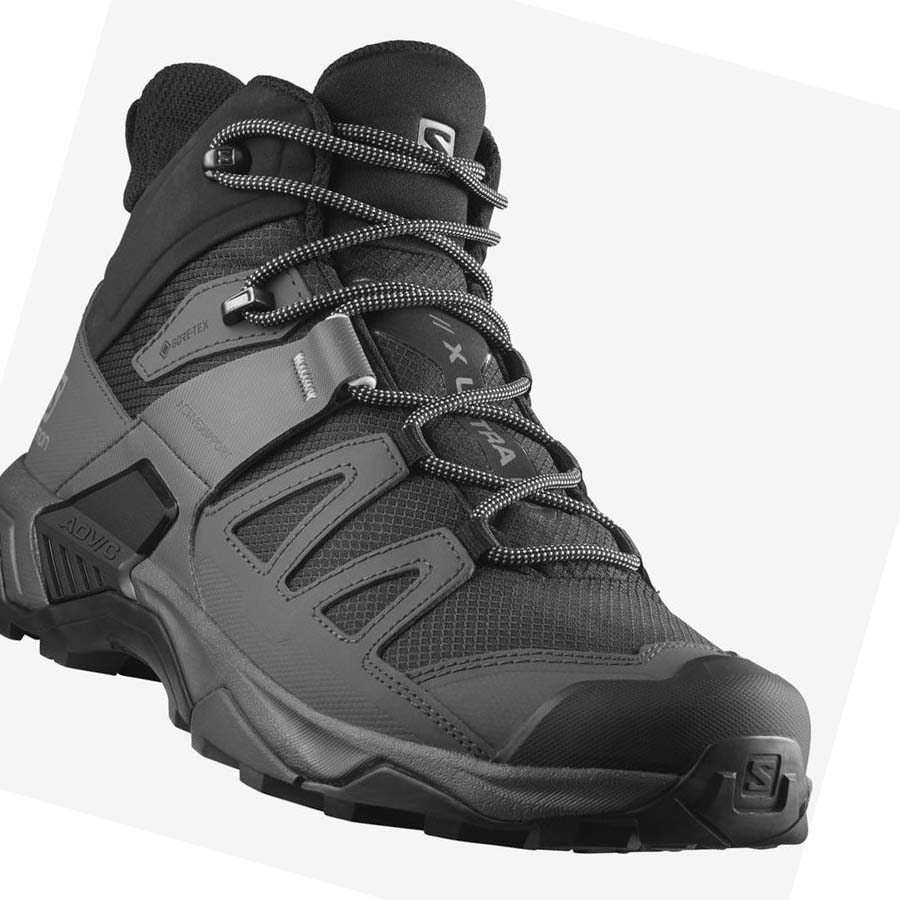 Salomon X ULTRA 4 MID WIDE GORE-TEX Vandringsskor Herr Svarta Blå | SE3PJJ