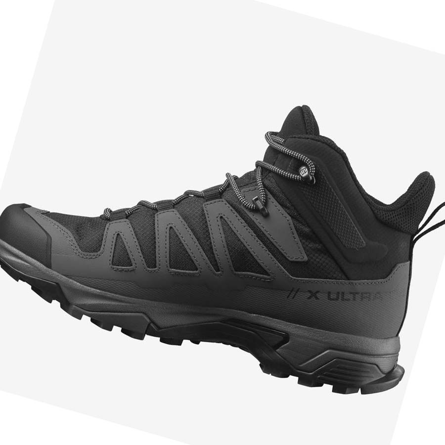 Salomon X ULTRA 4 MID WIDE GORE-TEX Vandringsskor Herr Svarta Blå | SE3PJJ