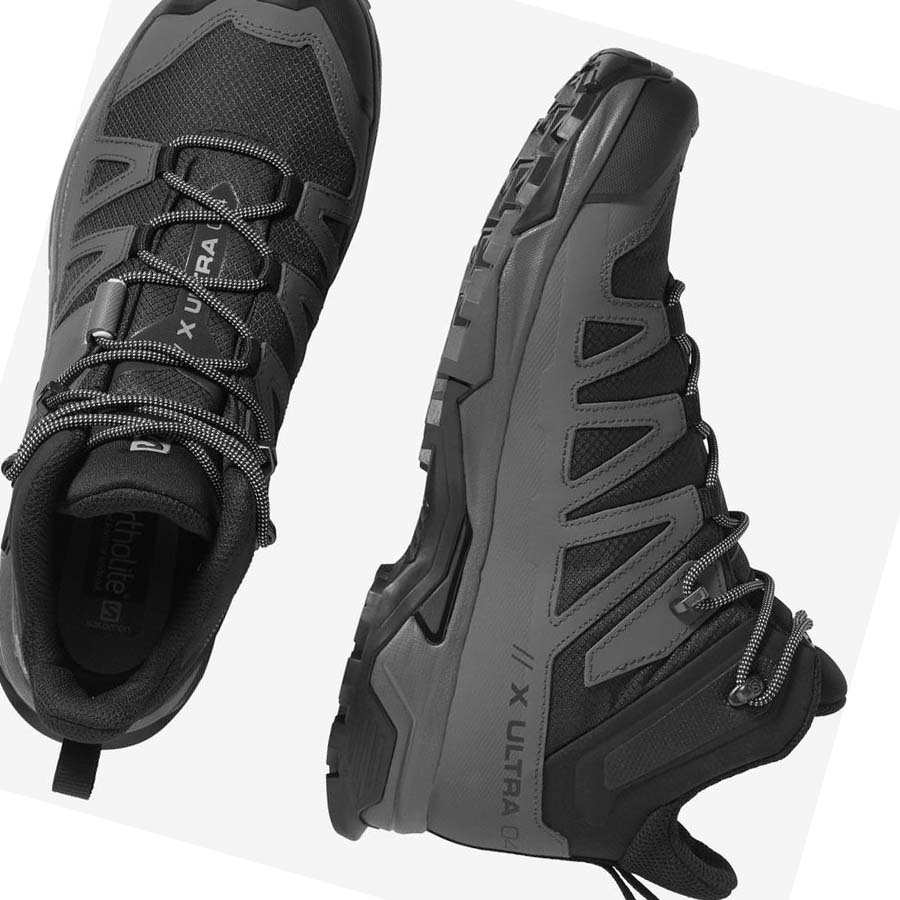 Salomon X ULTRA 4 MID WIDE GORE-TEX Vandringsskor Herr Svarta Blå | SE3PJJ