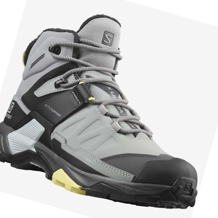 Salomon X ULTRA 4 MID WINTER THINSULATE™ CLIMASALOMON™ WATERPROOF Vinterkängor Dam Grå | SE1016AHK