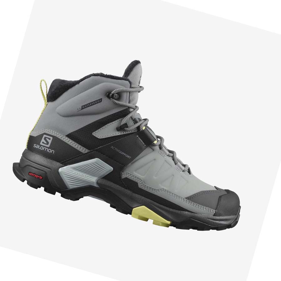 Salomon X ULTRA 4 MID WINTER THINSULATE™ CLIMASALOMON™ WATERPROOF Vinterkängor Dam Grå | SE1016AHK