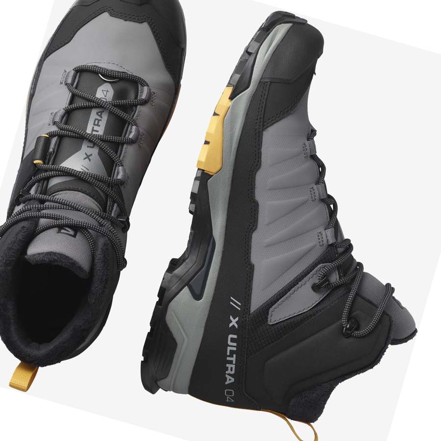 Salomon X ULTRA 4 MID WINTER THINSULATE™ CLIMASALOMON™ WATERPROOF Vinterkängor Herr Svarta Grå | SE250VRW