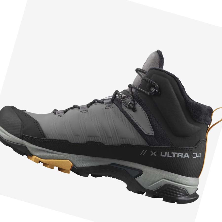 Salomon X ULTRA 4 MID WINTER THINSULATE™ CLIMASALOMON™ WATERPROOF Vinterkängor Herr Svarta Grå | SE250VRW