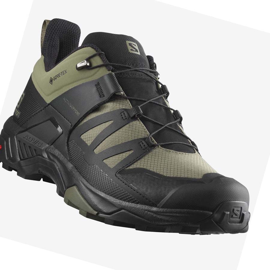 Salomon X ULTRA 4 WIDE GORE-TEX Vandringsskor Herr Olivgröna Svarta | SE74JPQ