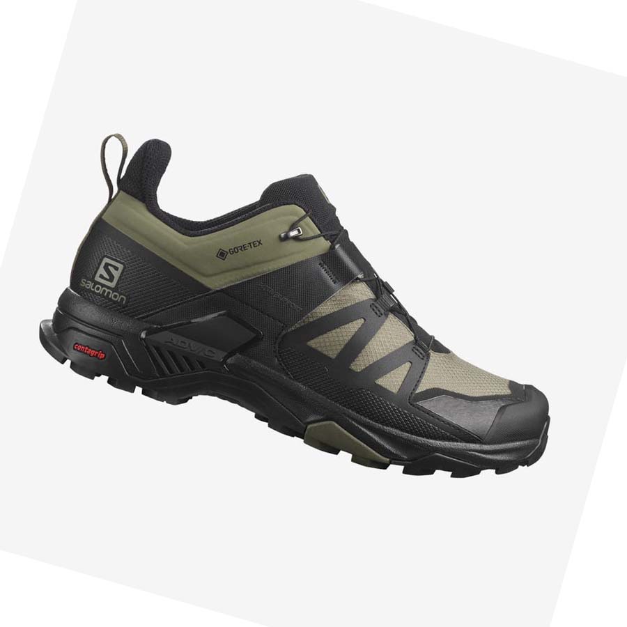 Salomon X ULTRA 4 WIDE GORE-TEX Vandringsskor Herr Olivgröna Svarta | SE74JPQ