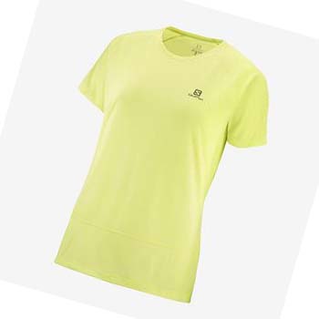 Salomon CROSS RUN T-shirt Dam Ye | SE1086LIS