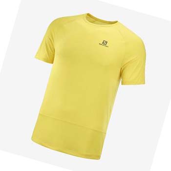 Salomon CROSS RUN T-shirt Herr Gula | SE397YXF