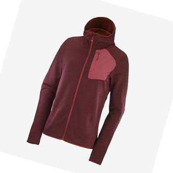 Salomon ESSENTIAL LIGHTWARM HOODED Hoodie Dam Röda | SE1121PJJ