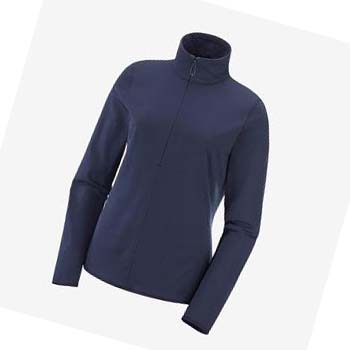 Salomon ESSENTIAL LIGHTWARM Hoodie Dam Marinblå | SE1099YXF