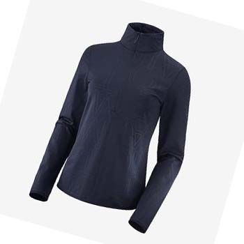 Salomon ESSENTIAL LIGHTWARM Hoodie Dam Marinblå Blå | SE1100TCE