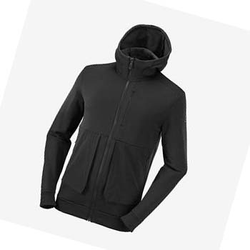 Salomon ESSENTIAL WARM FLEECE Hoodie Herr Svarta | SE429MQZ