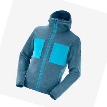 Salomon ESSENTIAL WARM TEDDY Hoodie Herr Blå | SE413HAP