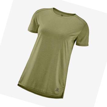 Salomon OUTLINE SUMMER T-shirt Dam Olivgröna | SE1074TCE